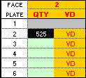 Typical Faceplate Input for 525 Voice/Data Locations