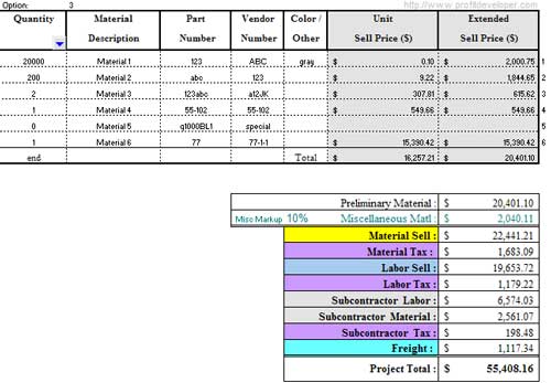 Customer Sheet